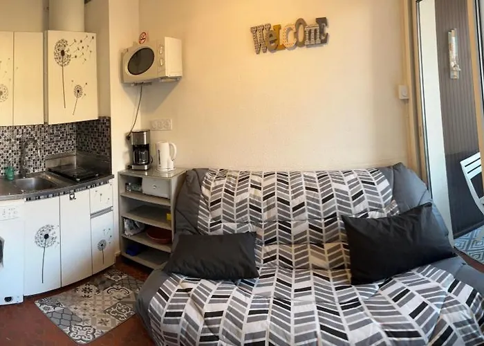 Appartamento T2 climatisé, vue Mer totale, chambre, appart 2 ou 4 pers, parking privé, Wifi fibre, proche des commerces, Kanumera Barcarès