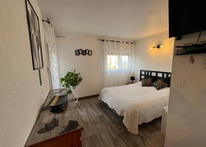 Appartamento T2 climatisé, vue Mer totale, chambre, appart 2 ou 4 pers, parking privé, Wifi fibre, proche des commerces, Kanumera Barcarès Le Barcarès
