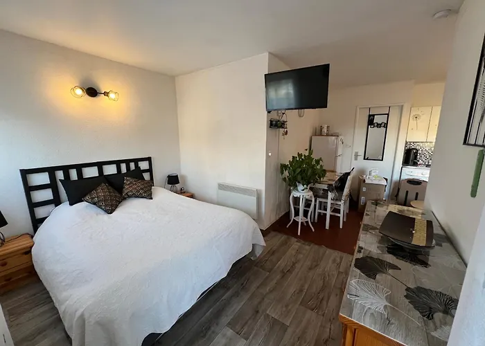 Appartamento T2 climatisé, vue Mer totale, chambre, appart 2 ou 4 pers, parking privé, Wifi fibre, proche des commerces, Kanumera Barcarès Le Barcarès