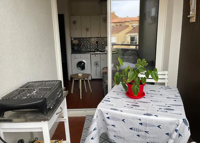 Appartamento T2 climatisé, vue Mer totale, chambre, appart 2 ou 4 pers, parking privé, Wifi fibre, proche des commerces, Kanumera Barcarès *